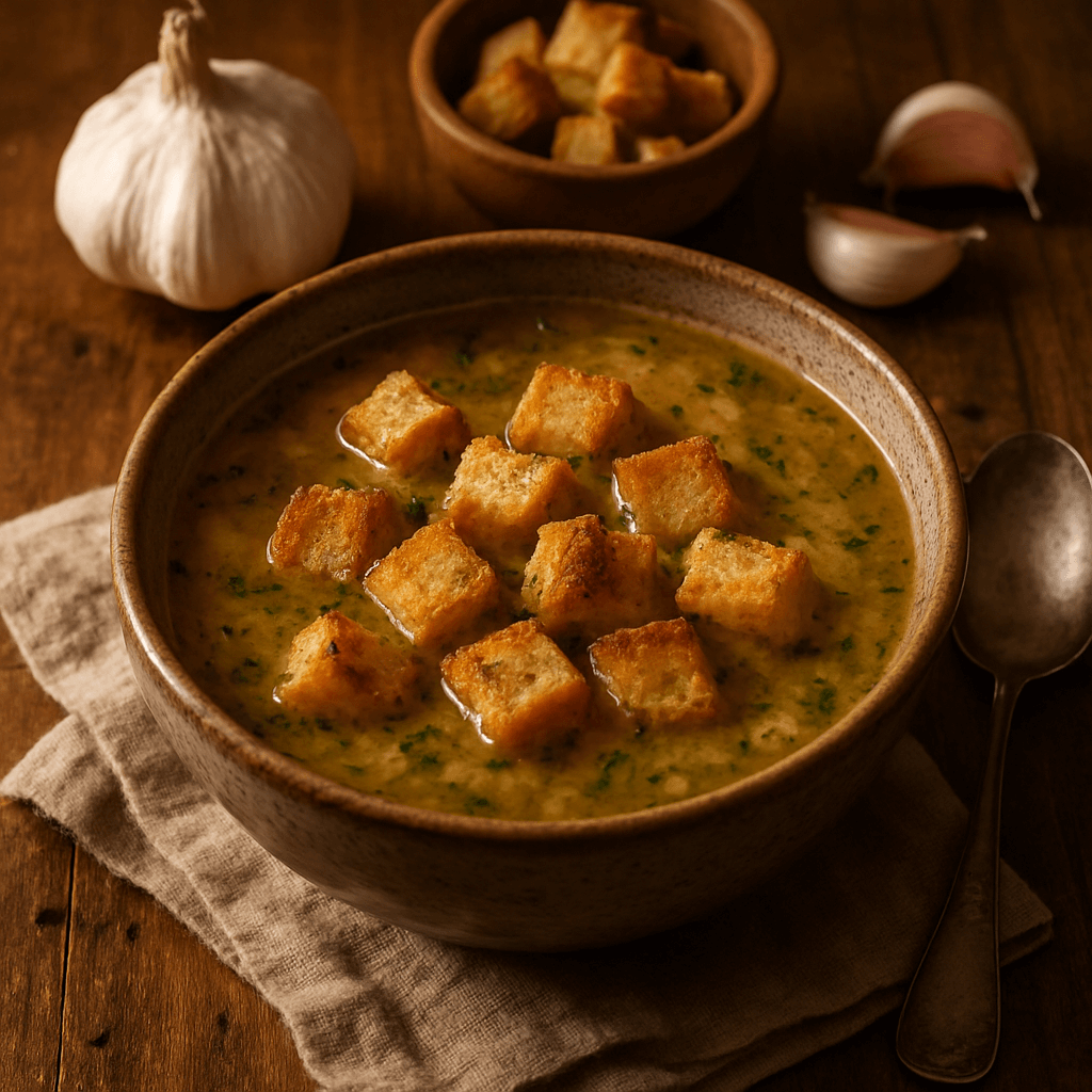 zupa czosnkowa z grzankami