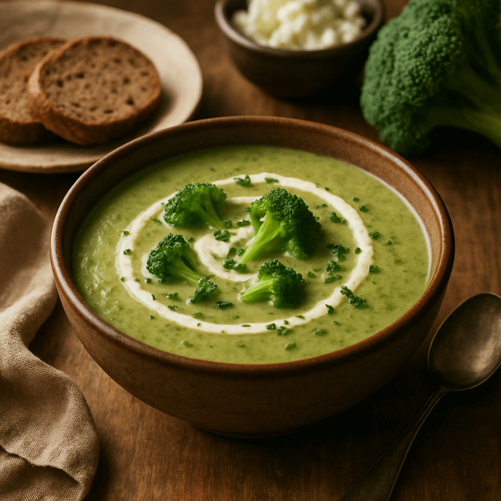 zupa krem z brokułów i koziego sera