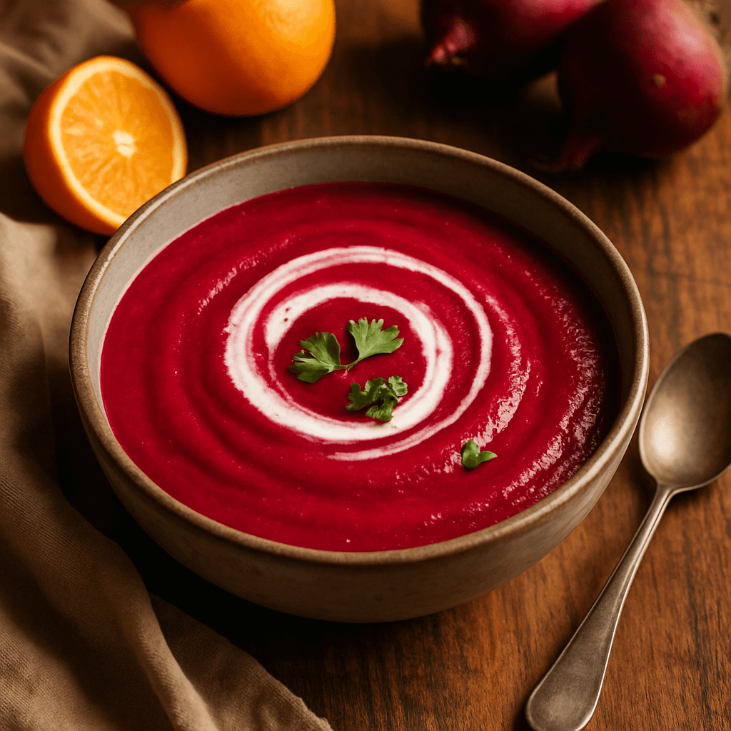 zupa krem z buraka i pomarańczy