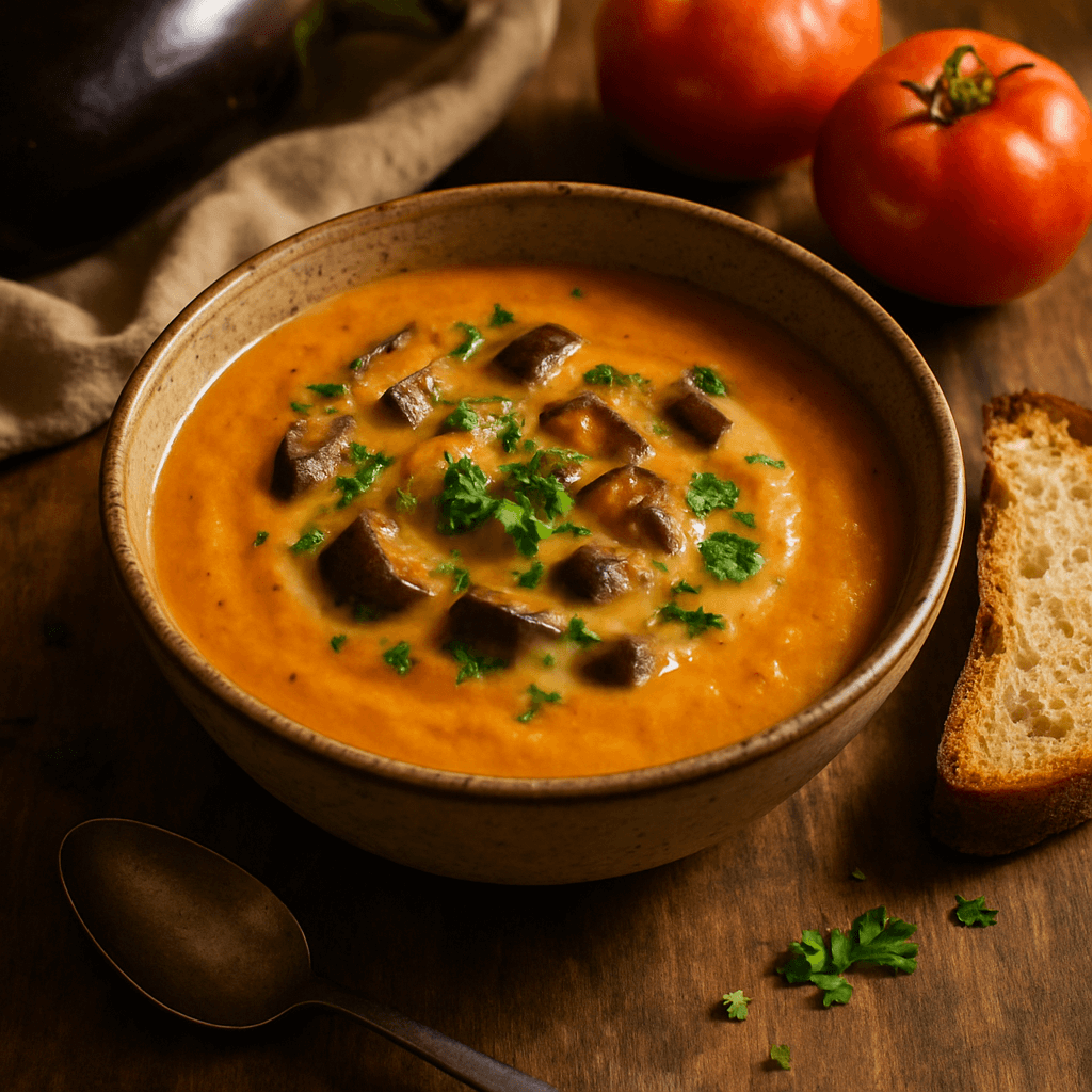 zupa z bakłażana i pomidorów