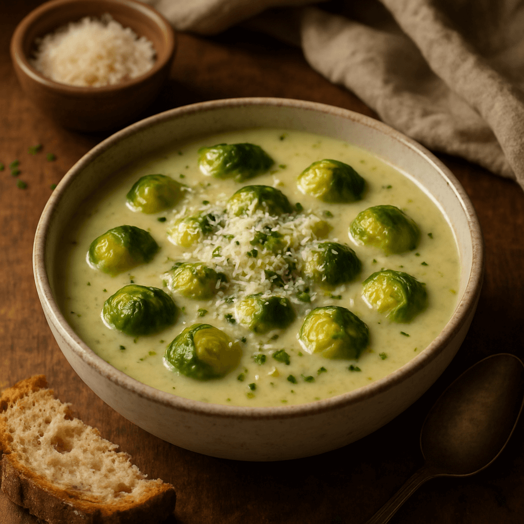 zupa z brukselki i parmezanu