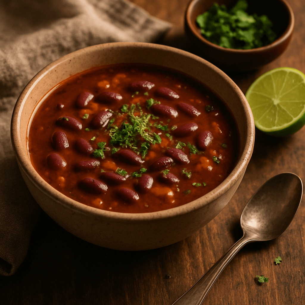 zupa z czerwonej fasoli i limonki