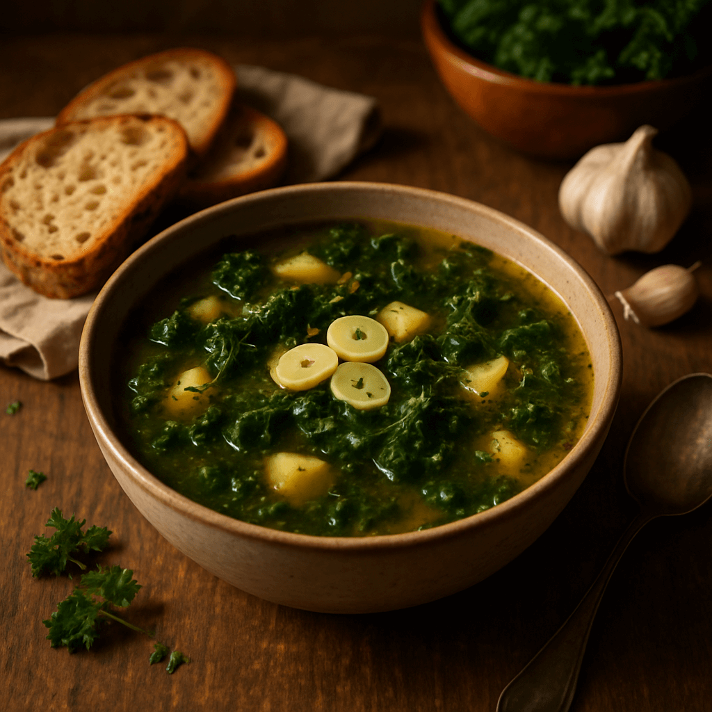 zupa z jarmużu i czosnku