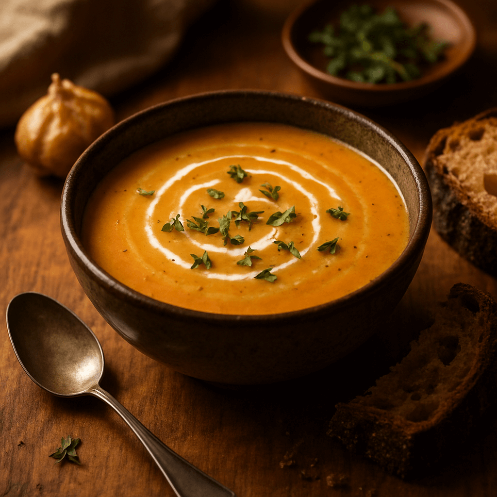 zupa z pieczonego czosnku