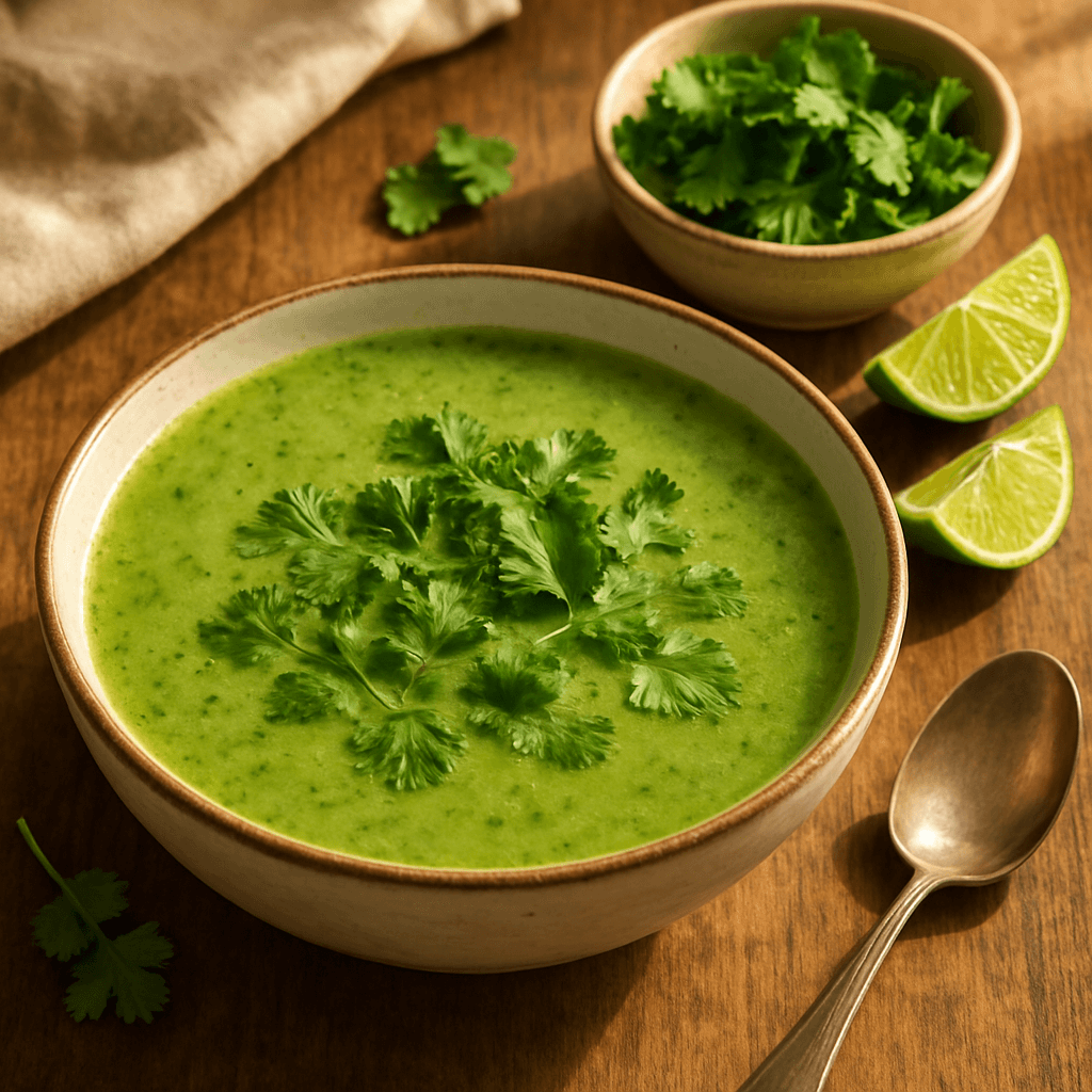 zupa ze świeżej kolendry i limonki